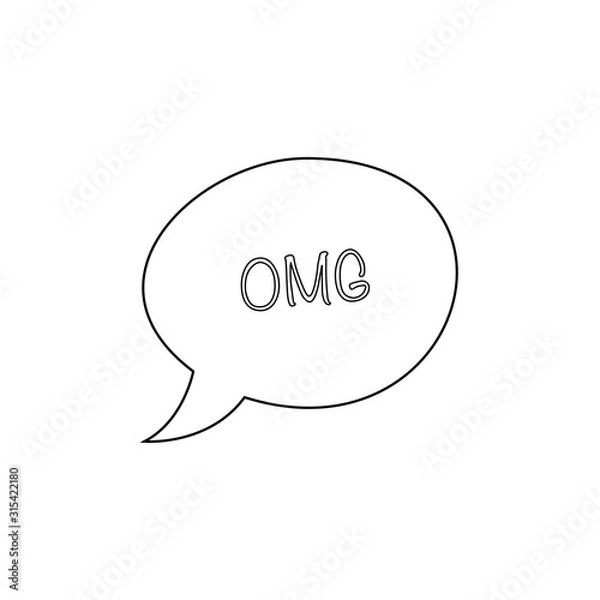 Obraz OMG chat bubble flat vector icon isolated on a white background.Dialogue,speech bubble.