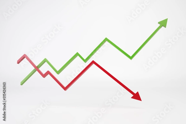 Obraz Green and red arrows.