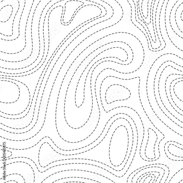 Obraz Black stitches seamless pattern isolated on white. Texture for fabrics or packaging.Monochrome Print.