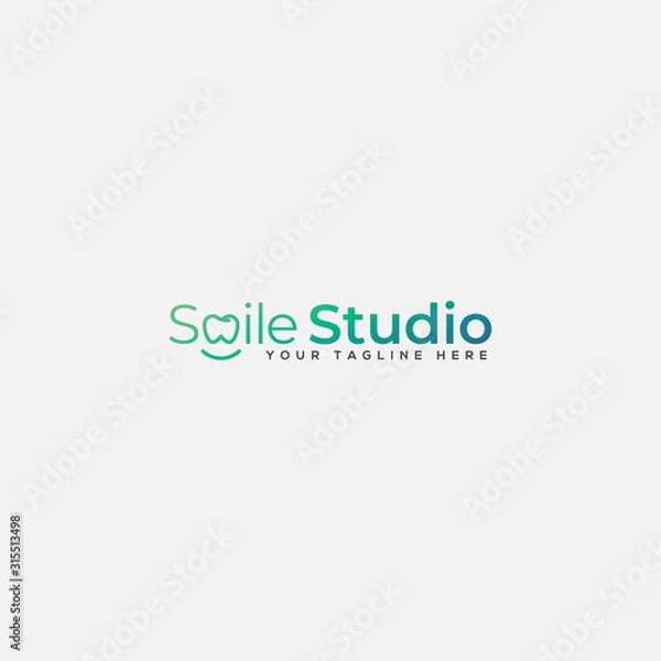 Fototapeta modern smile logo, simple typography logo