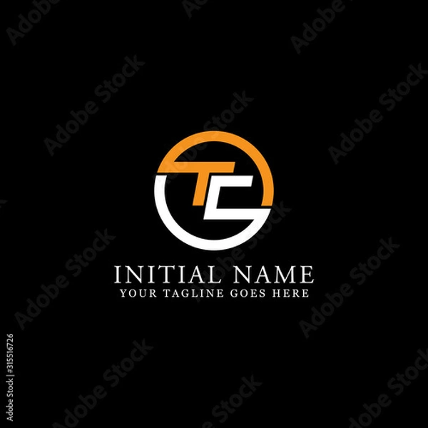 Fototapeta TC letter logo designs, T and C with circle logo template