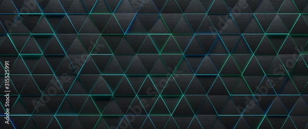 Obraz Triangle stereo abstract background in 3D rendering