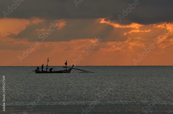 Obraz boat at sunset