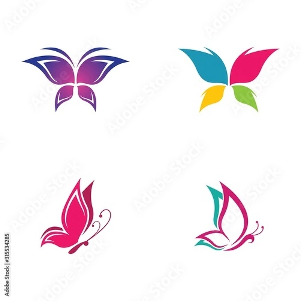 Fototapeta Butterfly logo vector icon