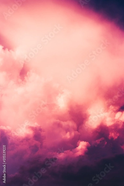 Obraz Atardecer con cielo de nubes rosadas