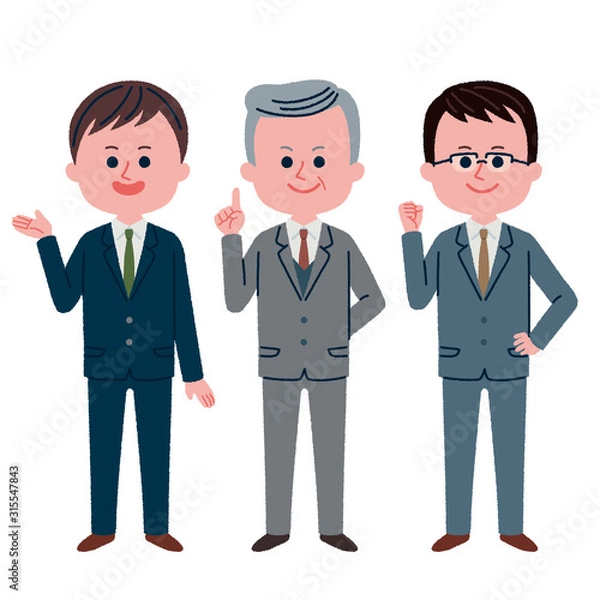 Fototapeta 男性社員のイラストセット