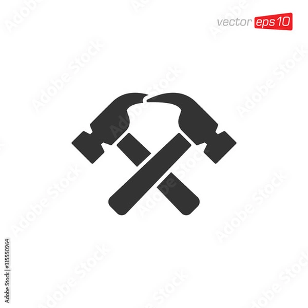 Obraz Hammer Icon Design Illustration Vector