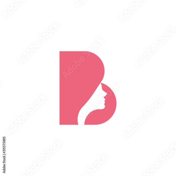 Obraz Letter B face logo design simple