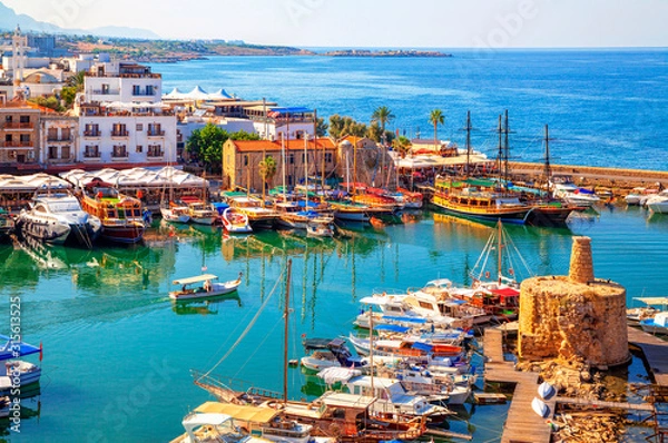 Obraz Kyrenia (Girne) stary port na północnym wybrzeżu Cypru.