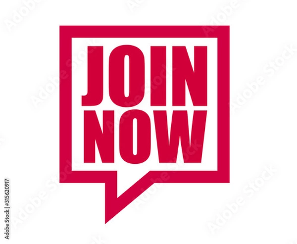 Fototapeta red vector banner join now