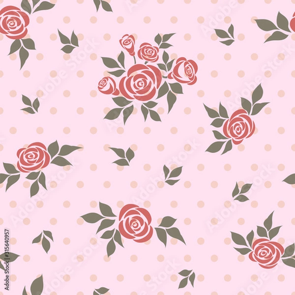 Obraz Seamless pattern with roses.