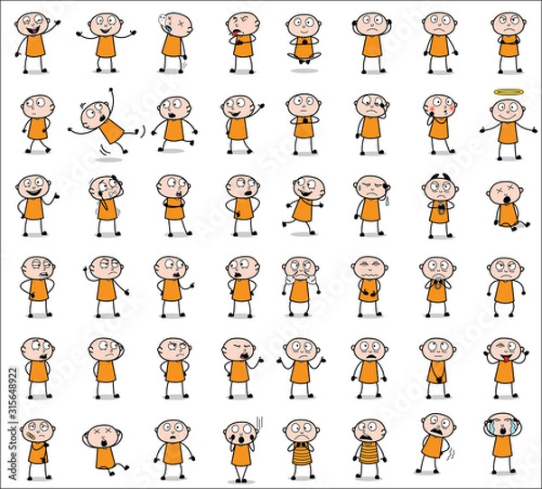 Fototapeta Comic Thief - Set of Various Poses Concepts Vector illustrations