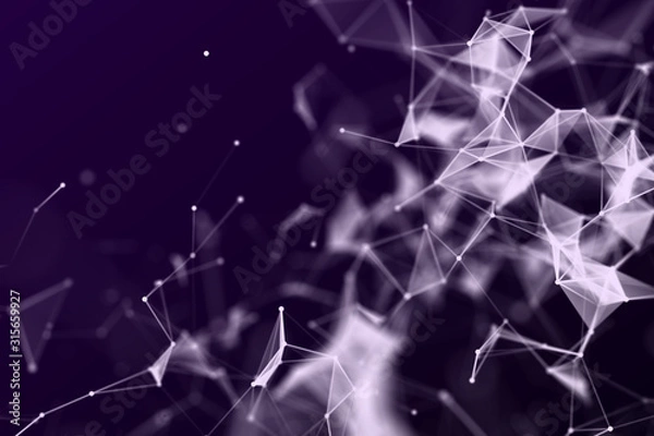 Obraz Abstract science background. Molecules technology with polygonal shapes, connecting dots and lines. Big data visualization. Connection structure concept.