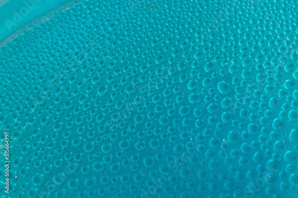 Obraz Blue water drops background close up