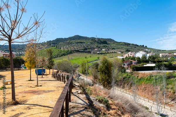Obraz Mountain Side walk, village