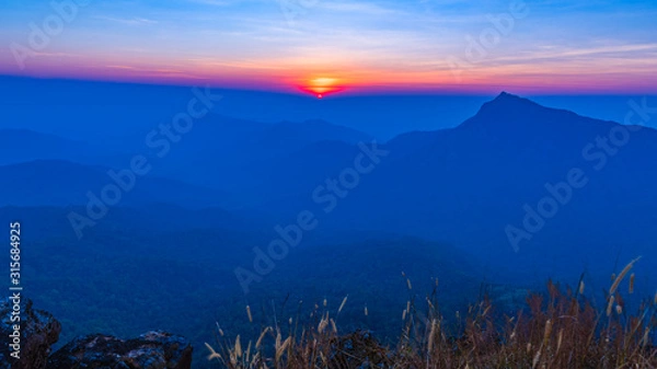 Obraz Sunset from the mountain top