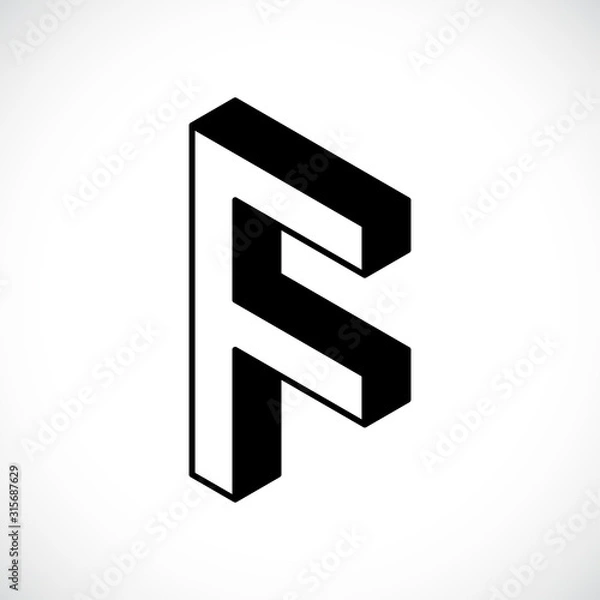 Obraz 3d Letter F logo icon design template element. Vector illustration