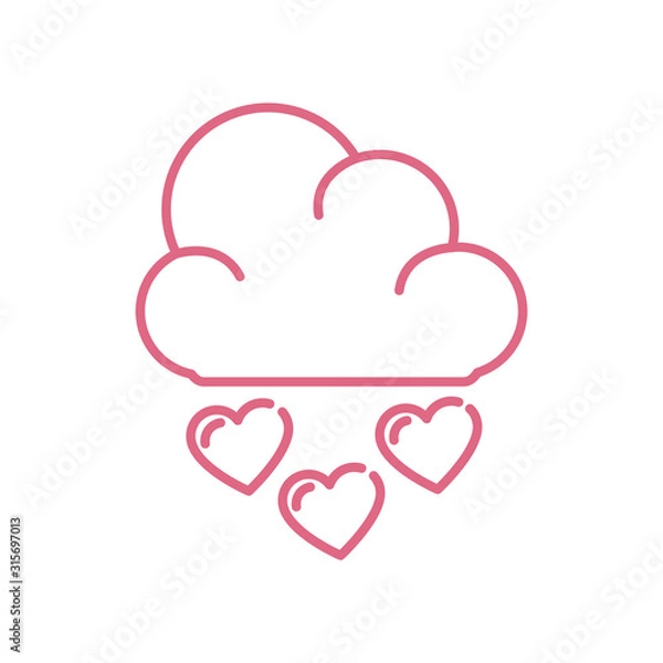 Fototapeta Isolated hearts and cloud vector design