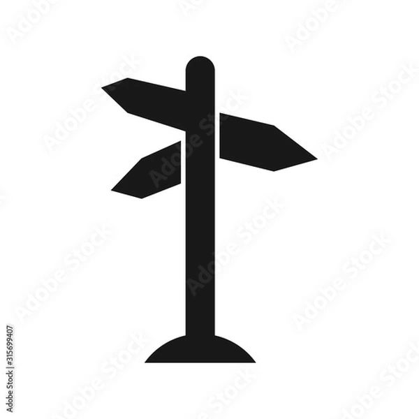 Fototapeta signpost icon in flat style on white. vector Illustration