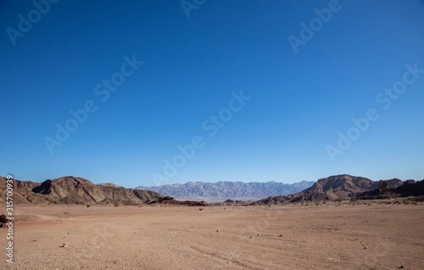 Fototapeta Panoramic view of the Arava desert in Timna Park