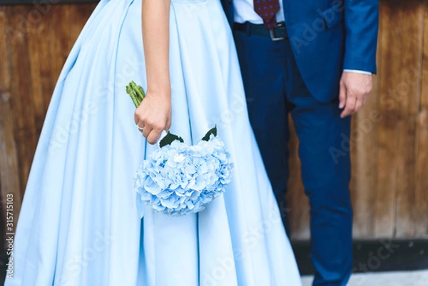 Fototapeta blue wedding bouquet