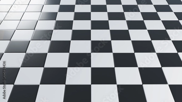 Fototapeta Checkerboard texture in perspective. 