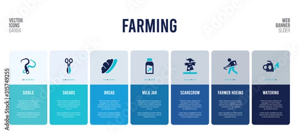 Obraz web banner design with farming concept elements.
