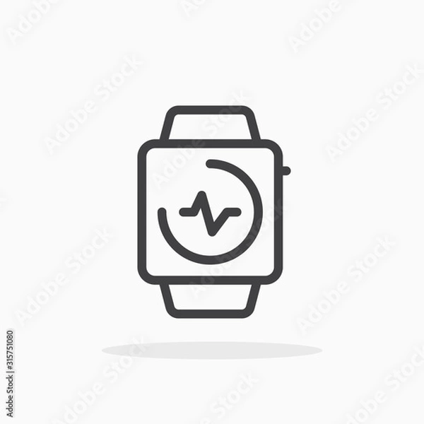 Obraz Smart watch icon in line style. Editable stroke.