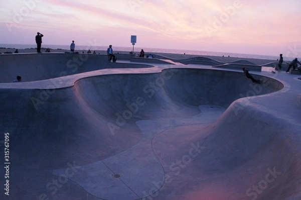 Fototapeta Skatepark Pink Sunset