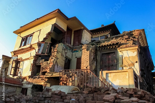 Fototapeta The earthquake that struck Nepal in 2015