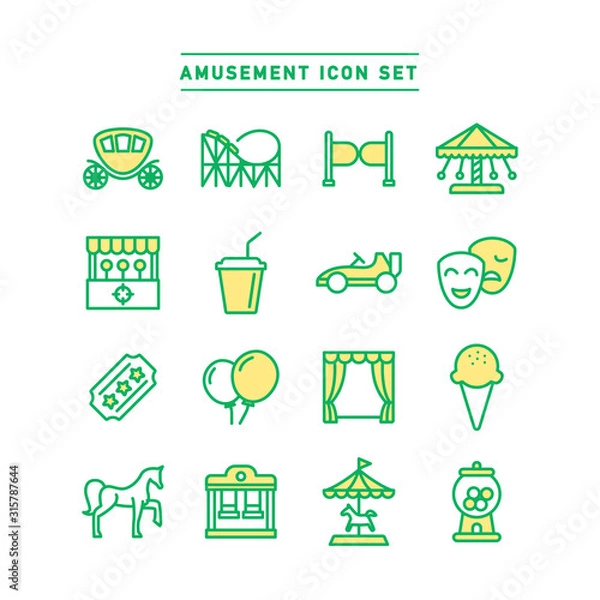 Fototapeta AMUSEMENT ICON SET