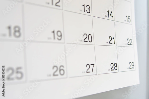 Obraz うるう年のカレンダー