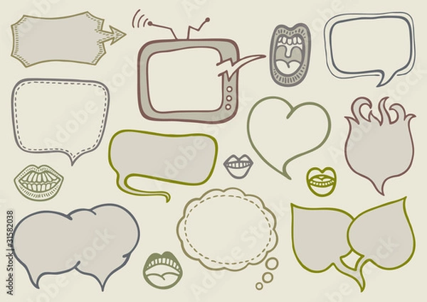 Fototapeta Doodle speech bubbles