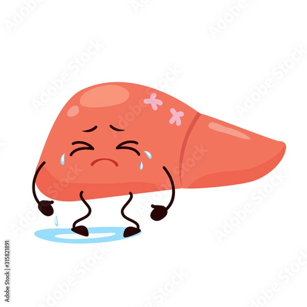 Obraz Cartoon character liver