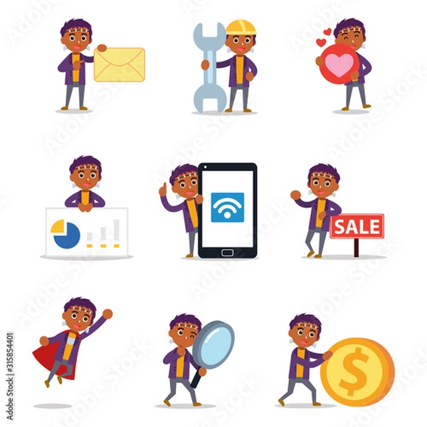 Fototapeta Set of character male acting as a scary Frankenstein in a horror movie.