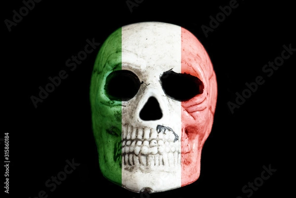 Obraz Ein Totenkopf und Flagge von Italien