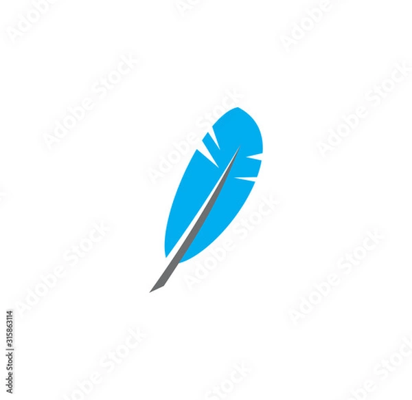 Fototapeta Feather icon on background for graphic and web design. Creative illustration concept symbol for web or mobile app