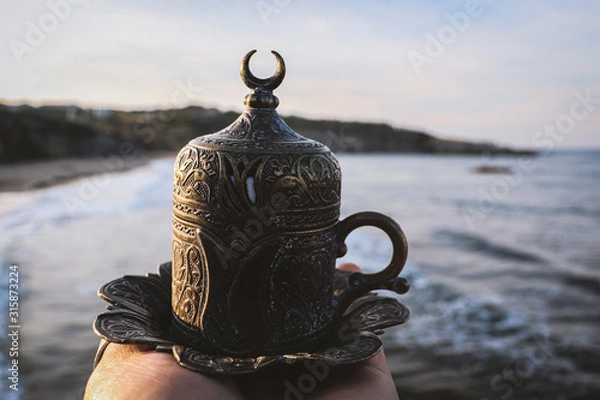 Obraz türkisches Kafee mit Meeresaussicht 