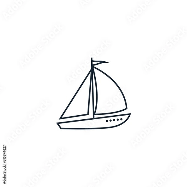 Fototapeta Sail boat creative icon. From Travel icons collection. Isolated Sail boat sign on white background