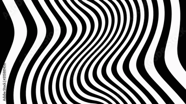 Obraz Vector - Black and white wave vertical lines.Optical illusion.