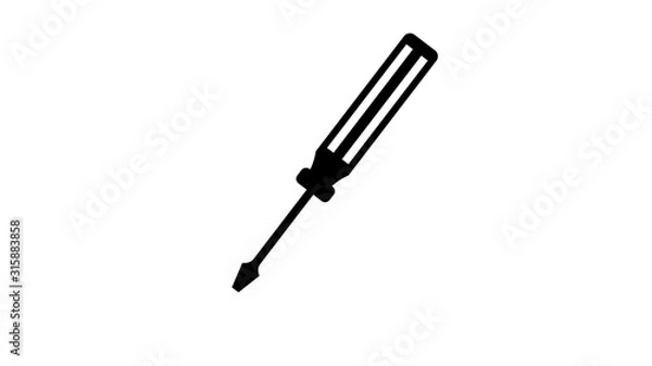 Fototapeta scredriver on shelf tool equipment black and white