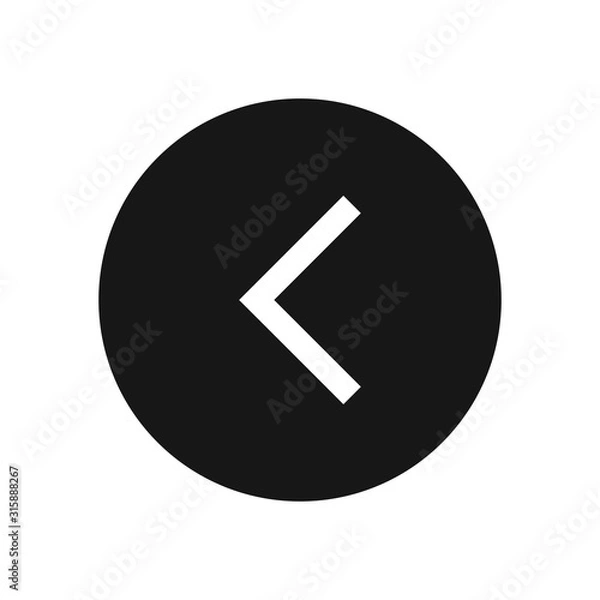 Obraz Left arrow vector icon, simple sign for web site and mobile app.