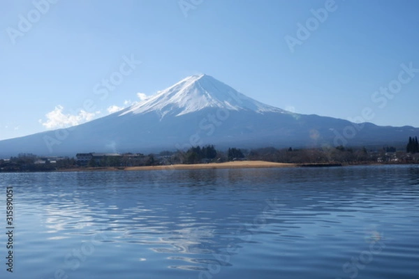 Obraz 雪の積もった富士山