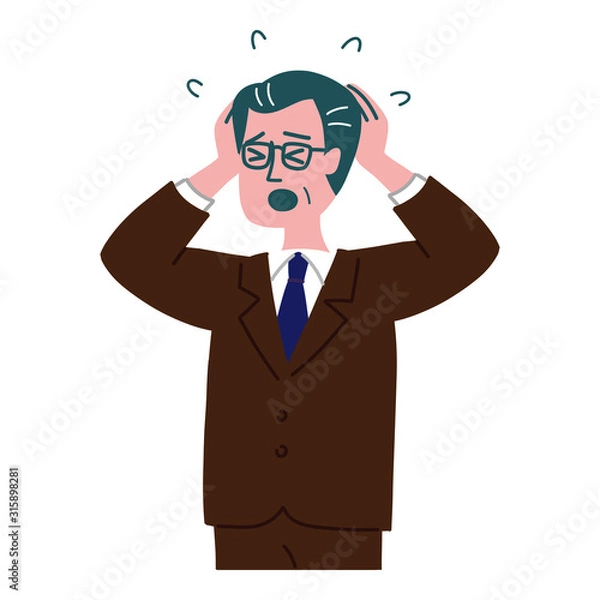 Fototapeta シニア　男性　パニック