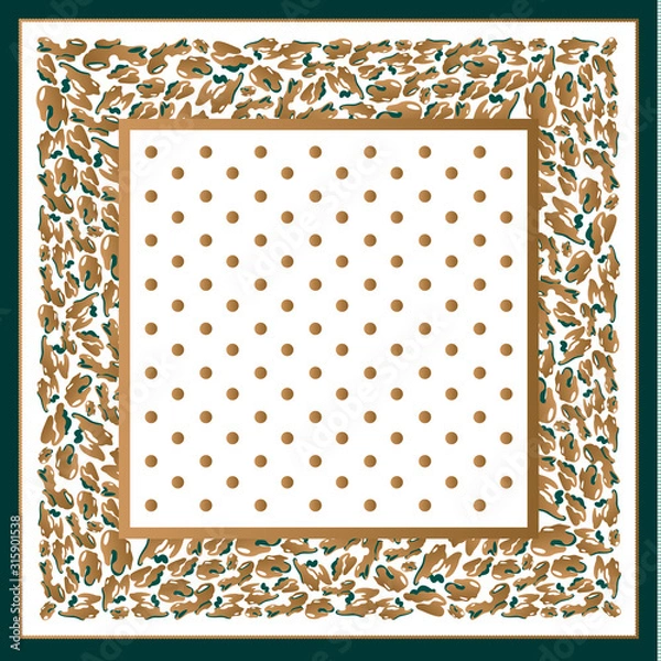 Obraz Silk scarf with dots and leopard spots.