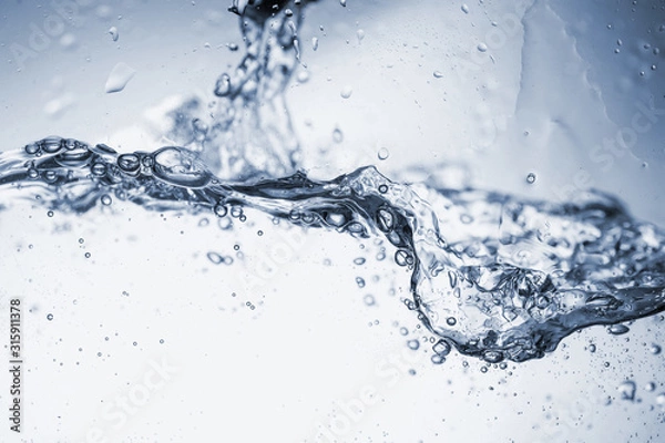 Obraz Water splashes with bubbles.