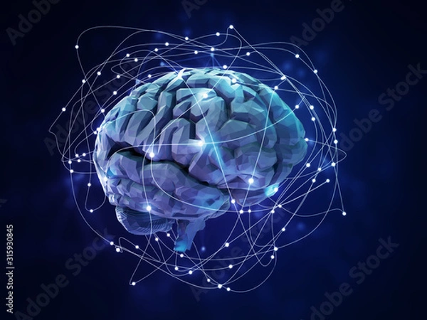 Fototapeta Artificial neural network - 3D illustration