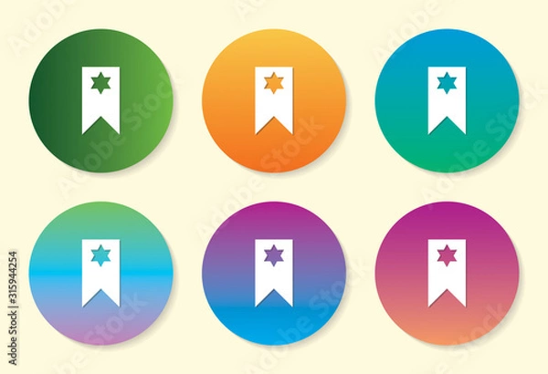 Fototapeta Bookmark six color gradient icon design.