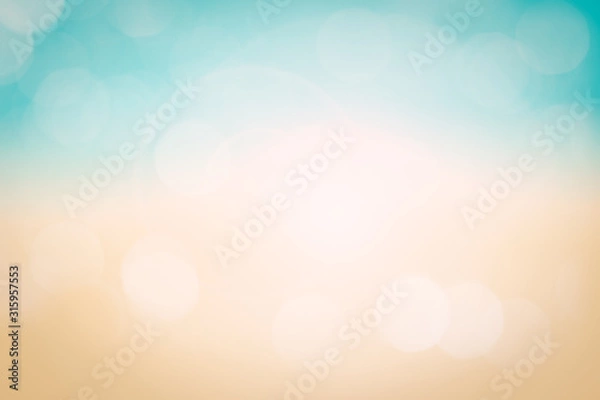 Fototapeta Streszczenie tło lato z bokeh świateł i flary - koncepcja morza i piasku