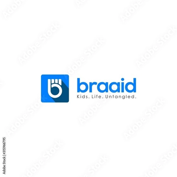 Fototapeta simple typography B hand vector logo